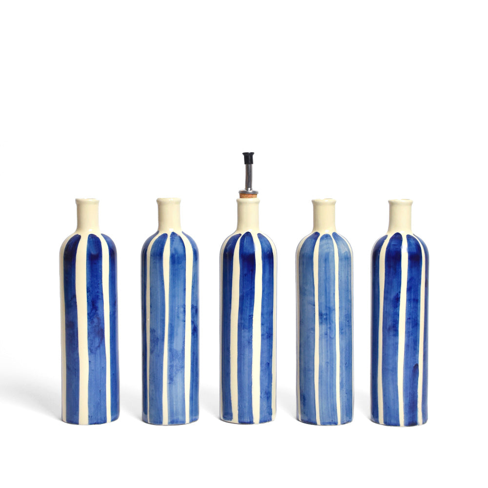 Botella de aceite - Linhas Azul
