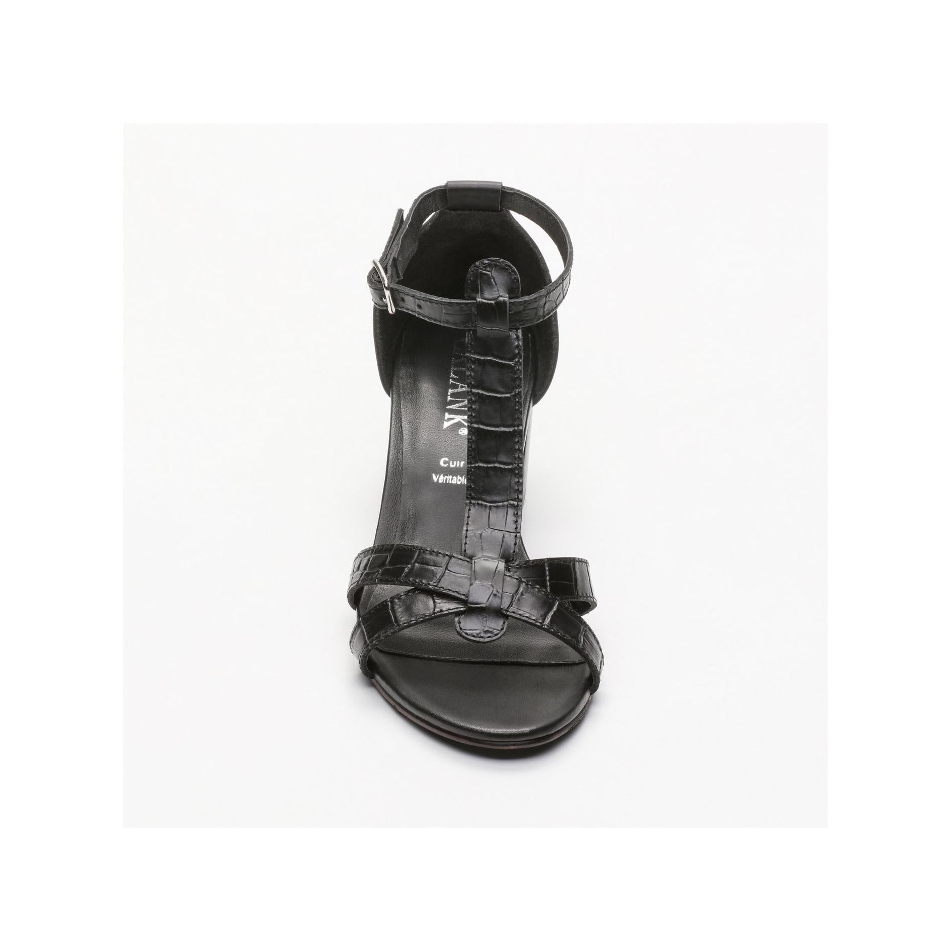 Sandalias de tacón Xana - Croco Negro