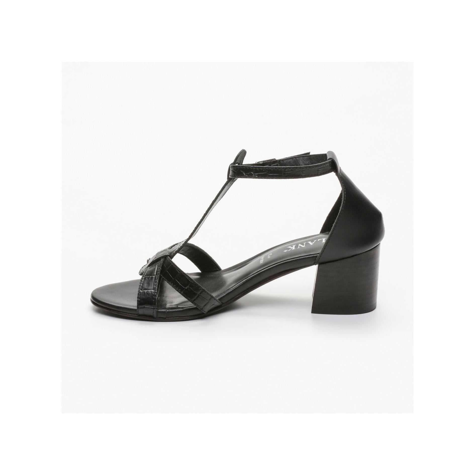 Sandalias de tacón Xana - Croco Negro