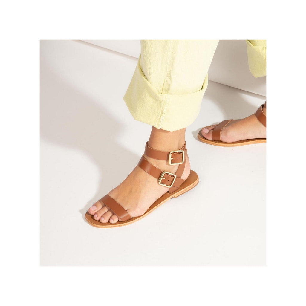 Sandalias con tira al tobillo Bhavna - Camel
