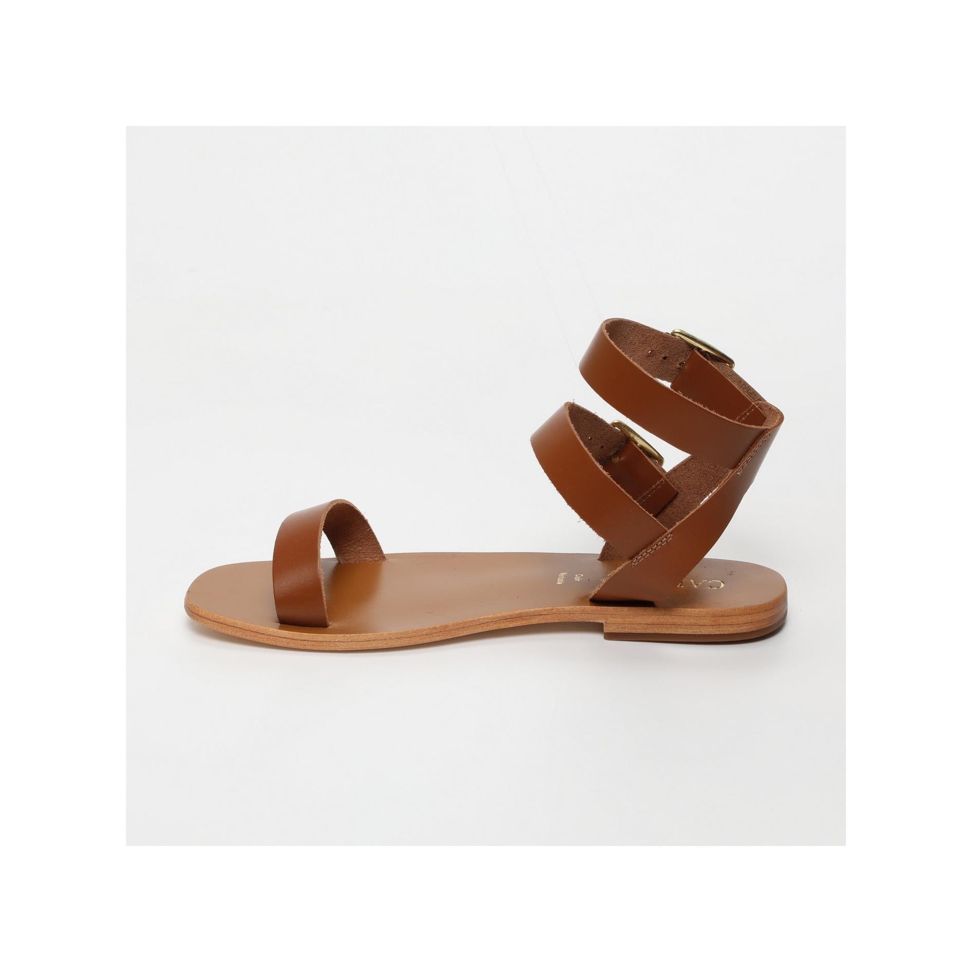 Sandalias con tira al tobillo Bhavna - Camel