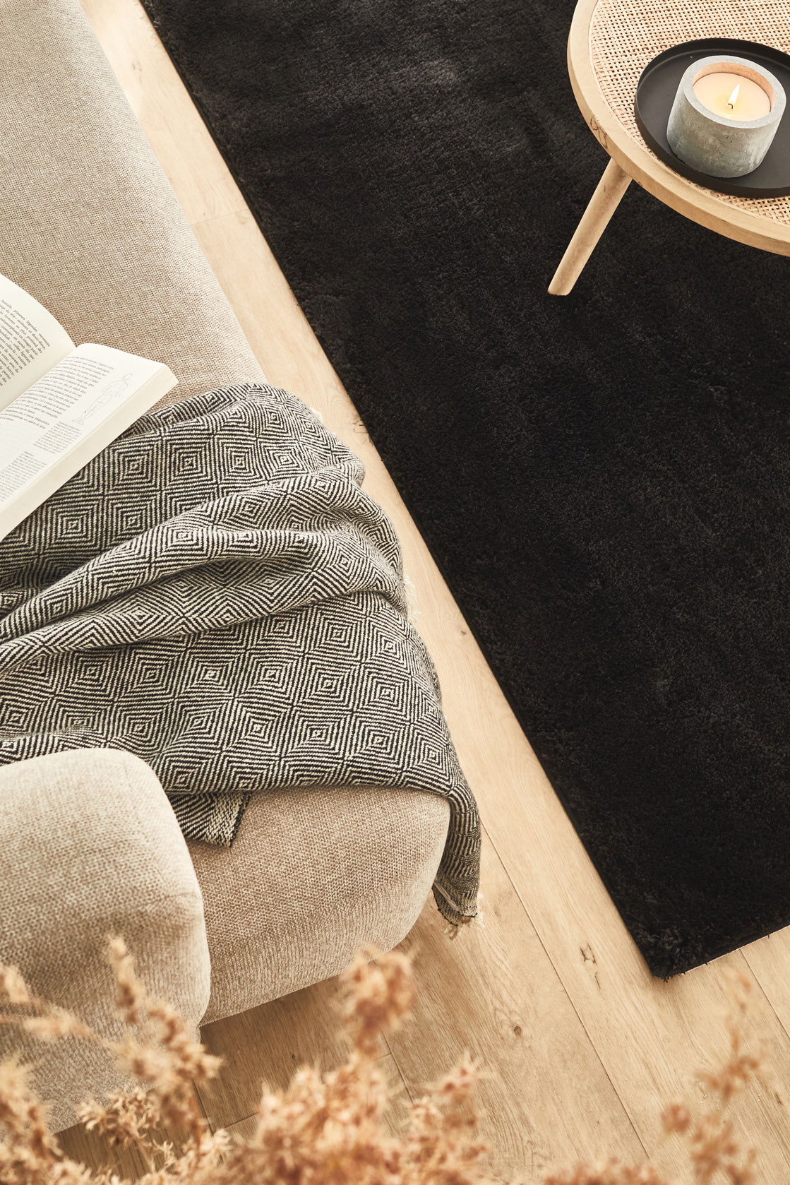 Cosy - Alfombra de Interior - Poliéster - Negro