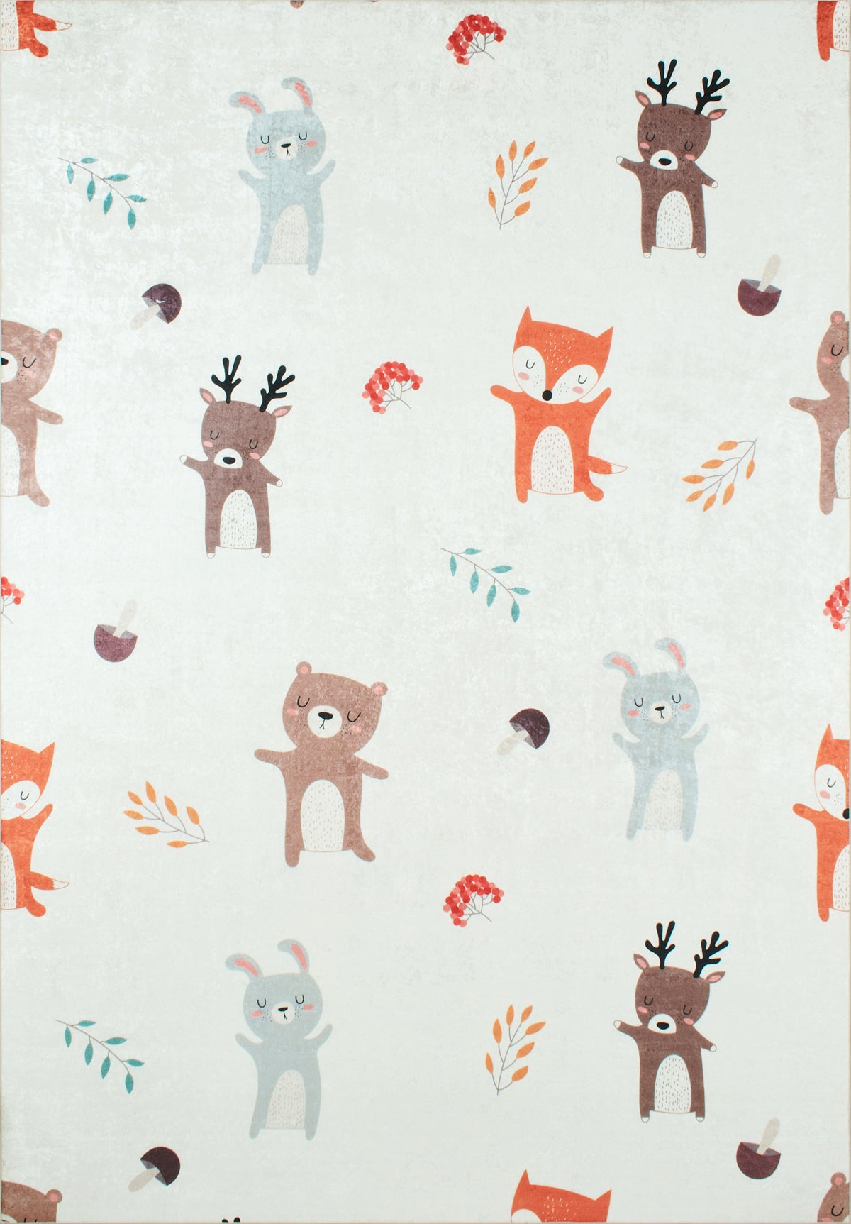 Happy - Alfombra Interior - Poliéster Estampado - Crema