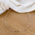 Collier Wallis - Agate Blanche Acier