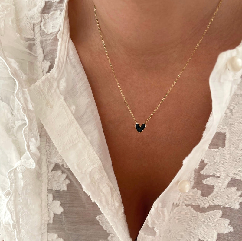 Collier "Louka" noir acier-Colliers-Instants Plaisirs • Bijoux-Instants Plaisirs | Bijoux