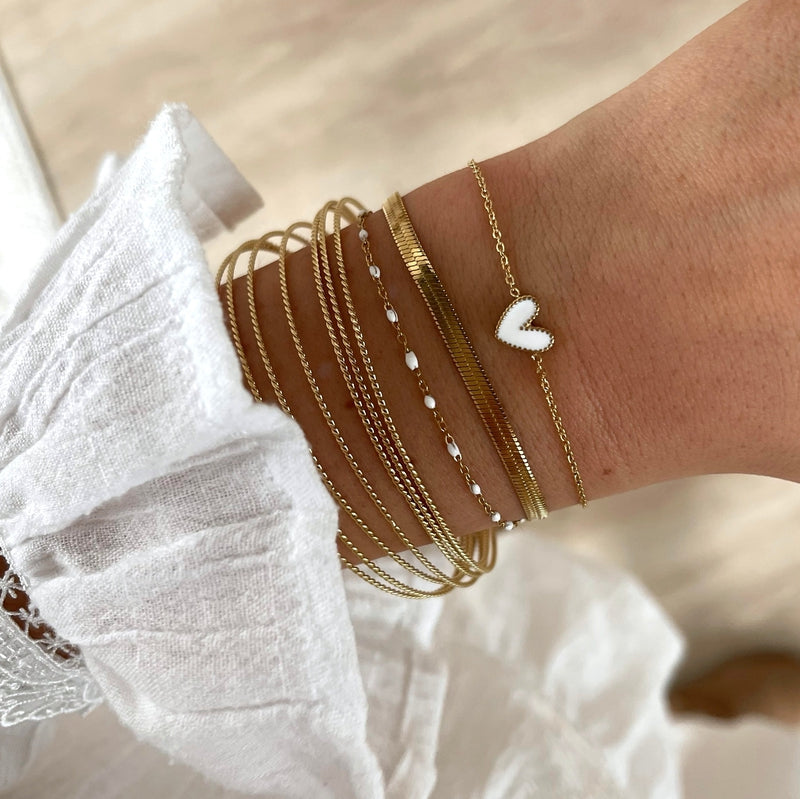 Bracelet "Louka" blanc acier-Bracelets-Instants Plaisirs • Bijoux-Instants Plaisirs | Bijoux