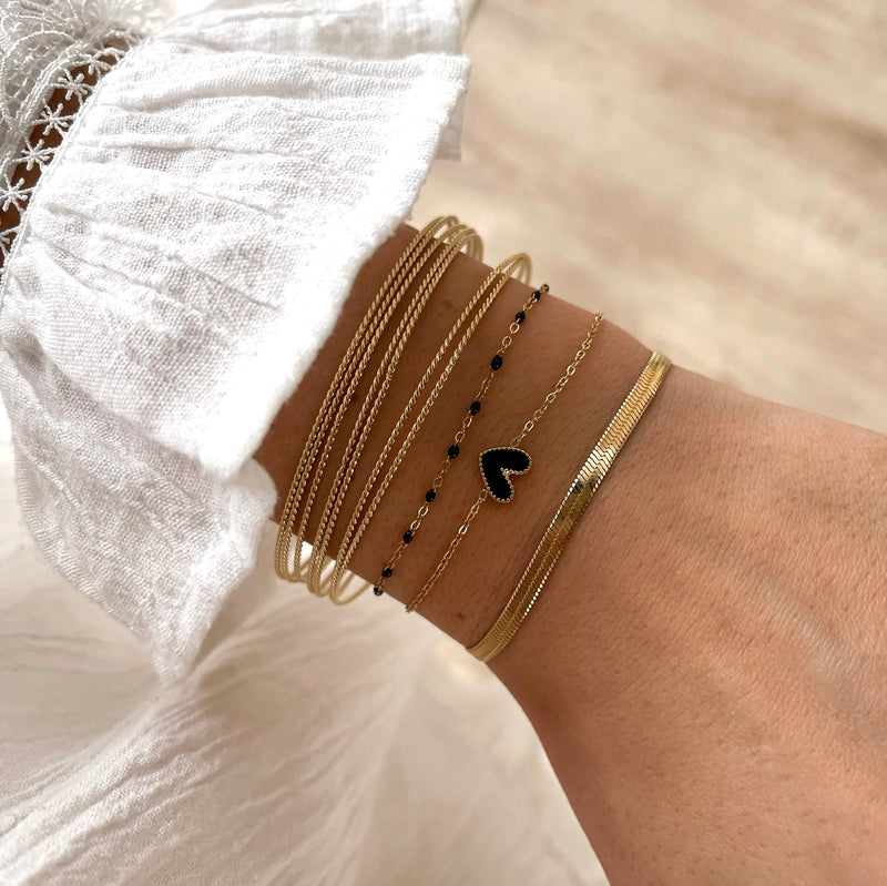 Bracelet "Louka" noir acier-Bracelets-Instants Plaisirs • Bijoux-Instants Plaisirs | Bijoux