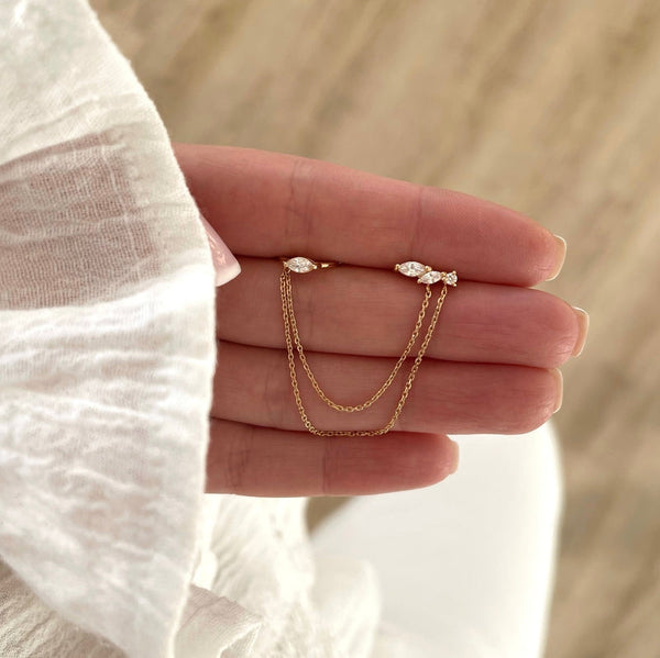 Mono boucle "Kenza" plaqué or-Boucles d'oreilles-instants-plaisirs-Instants Plaisirs | Bijoux