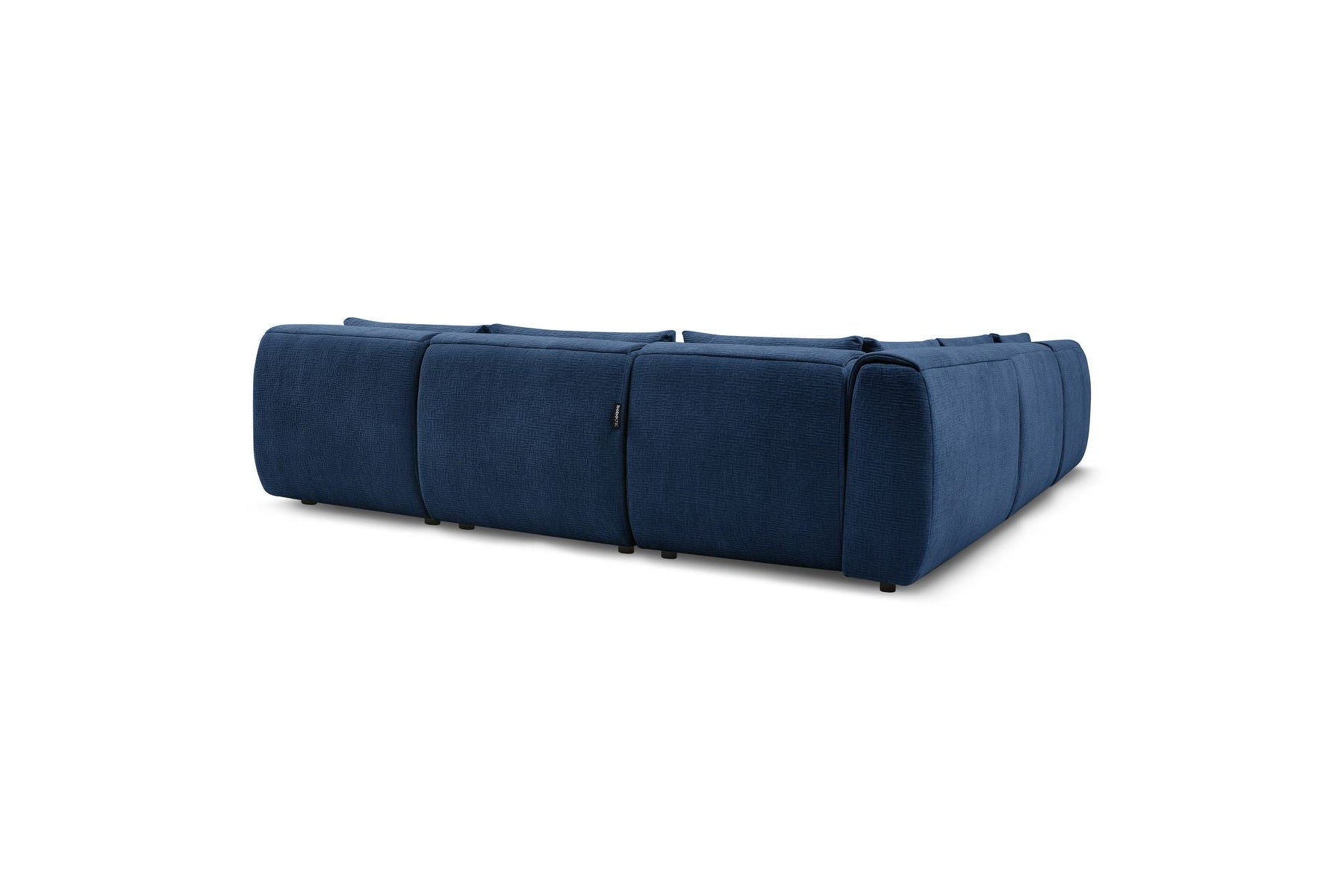 Jeanne - Fixed Modular Corner Sofa - Textured Fabric with 4 Armless Chairs, 1 Corner Unit and 1 Pouffe
