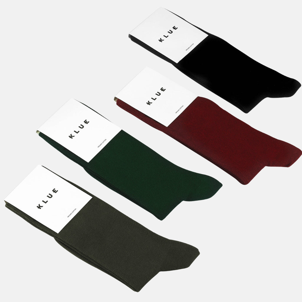 Confezione regalo Klue di calzini biologici tinta unita x4 | TERRA - klueconcept