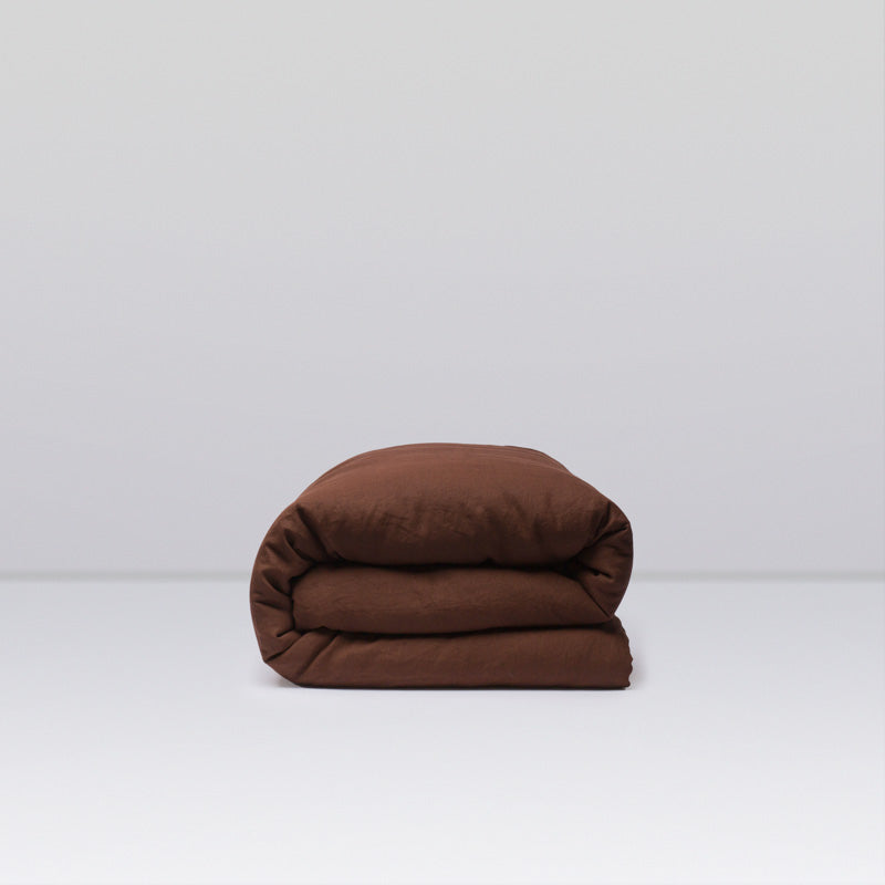 Housse De Couette - En Lin Lavé - Cacao