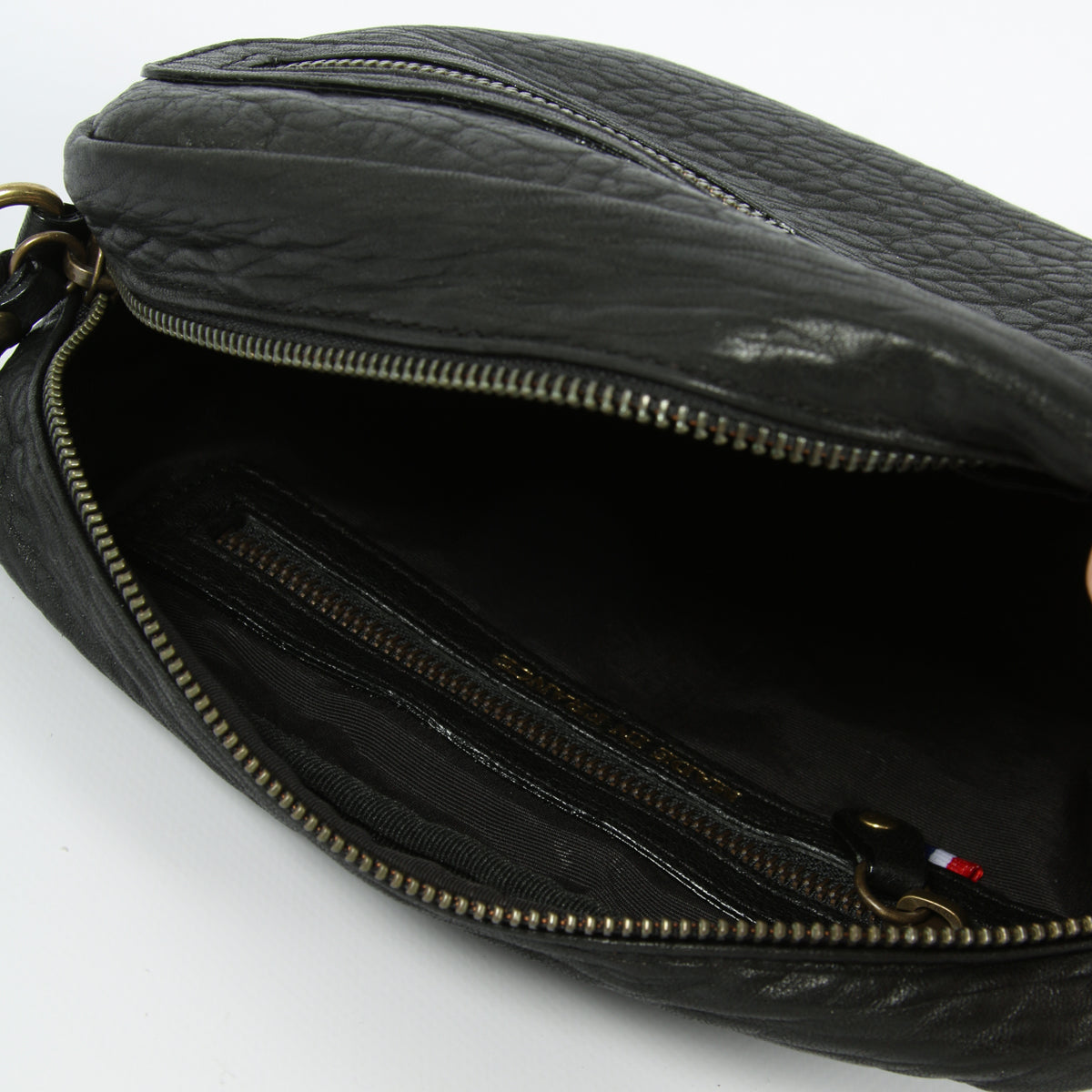 Bolso de hombro Maelys - Piel de cordero negra