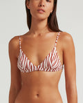 Top de bikini deportivo con cebra - Marrón