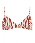 Top de bikini deportivo con cebra - Marrón