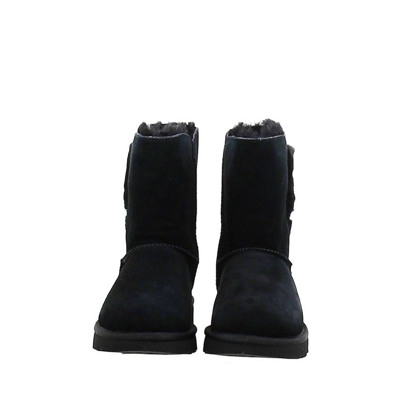 Bailey Fluff Buckle Boots - Black - Women - UGG - The Bradery