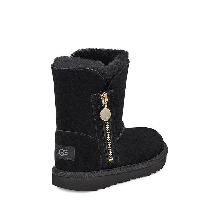 Cadet Bailey Zip Short Boots - Black - Kids - UGG - The Bradery