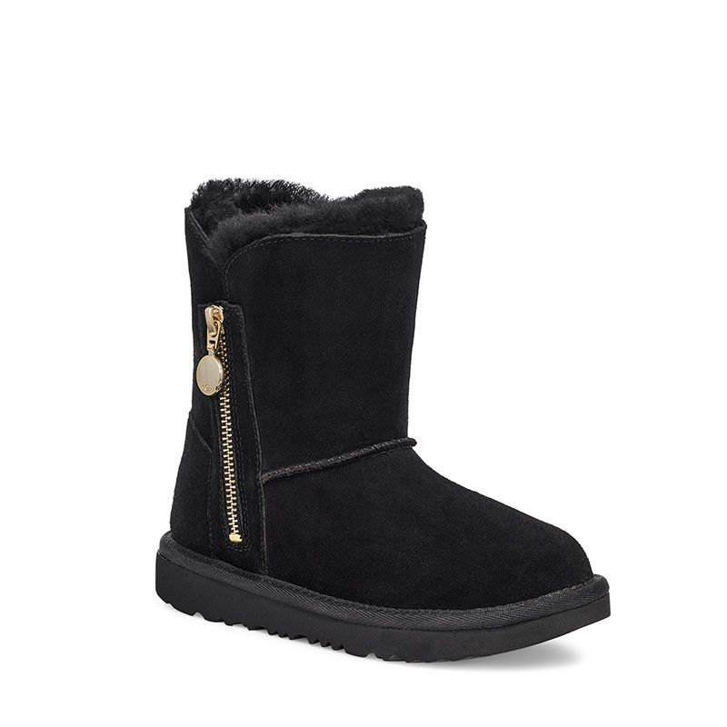 Cadet Bailey Zip Short Boots - Black - Kids - UGG - The Bradery
