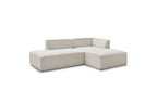 Canapé d'angle fixe MEGEVE tissu lisse - Angle droit - BOBOCHIC - The Bradery