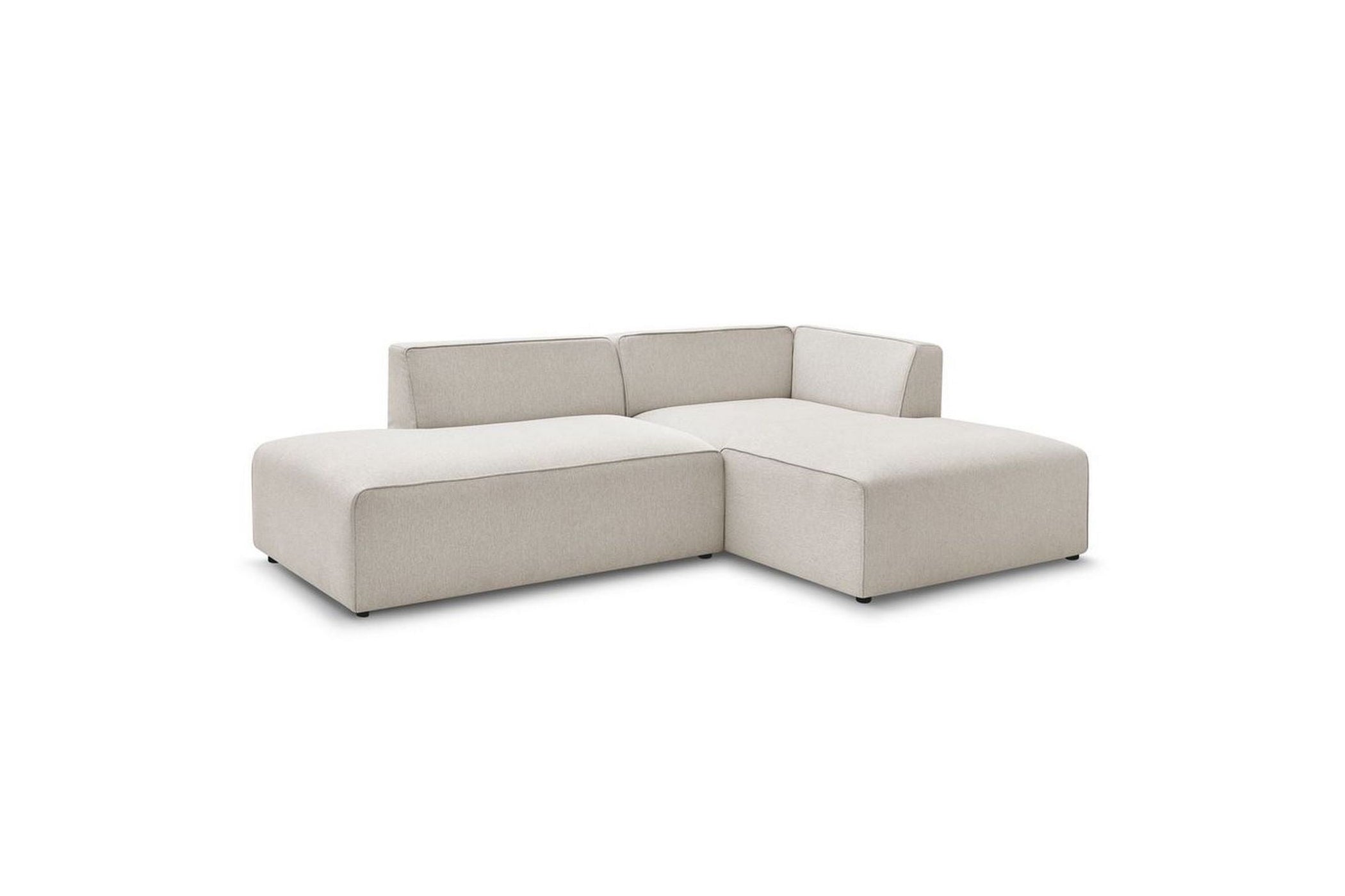 Canapé d'angle fixe MEGEVE tissu lisse - Angle droit - BOBOCHIC - The Bradery