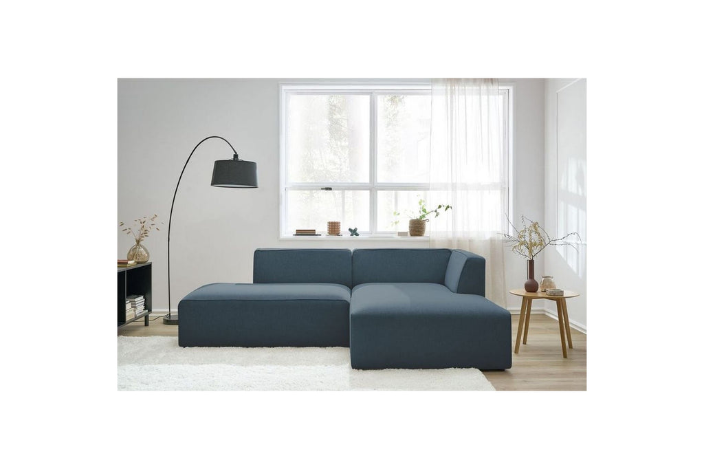 Canapé d'angle fixe MEGEVE tissu lisse - Angle droit - BOBOCHIC - The Bradery