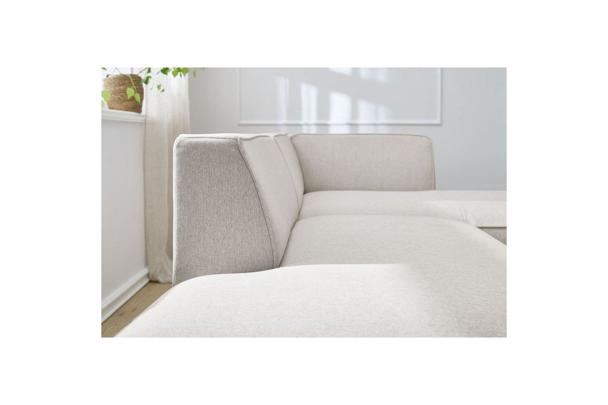 Canapé d'angle fixe MEGEVE tissu lisse - Angle droit - BOBOCHIC - The Bradery