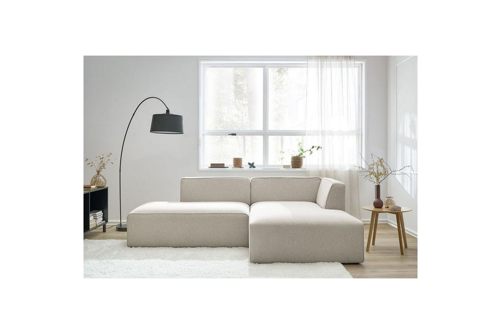 Canapé d'angle fixe MEGEVE tissu lisse - Angle droit - BOBOCHIC - The Bradery