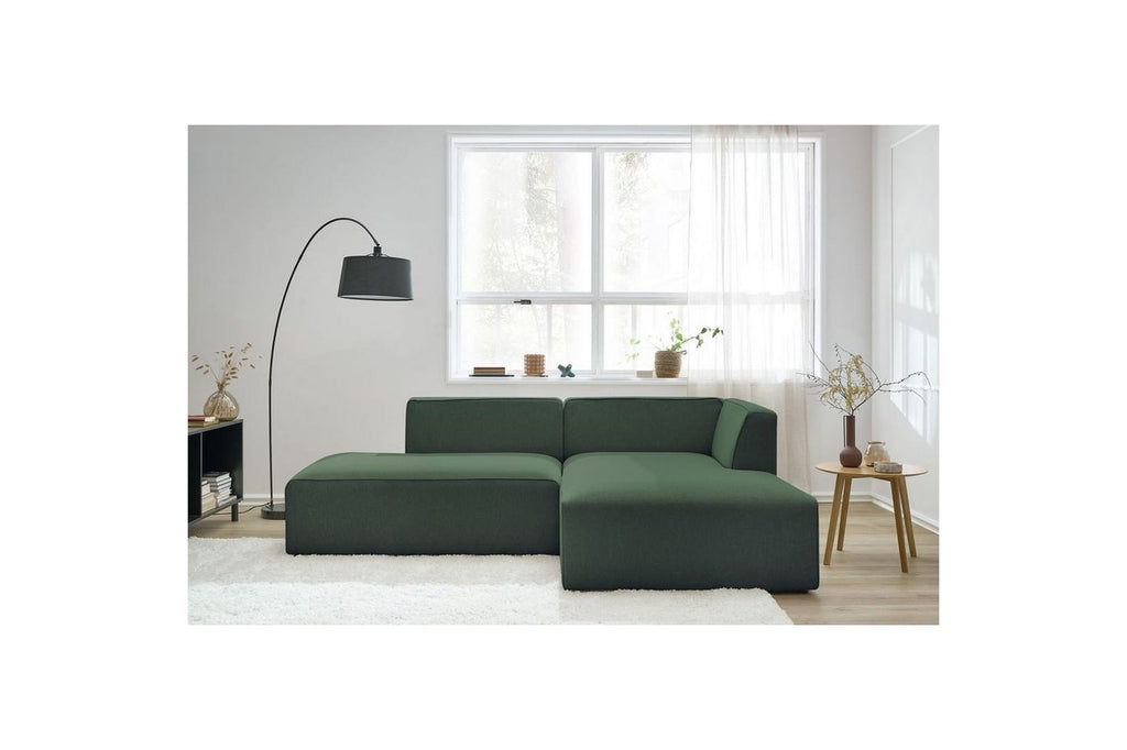 Canapé d'angle fixe MEGEVE tissu lisse - Angle droit - BOBOCHIC - The Bradery