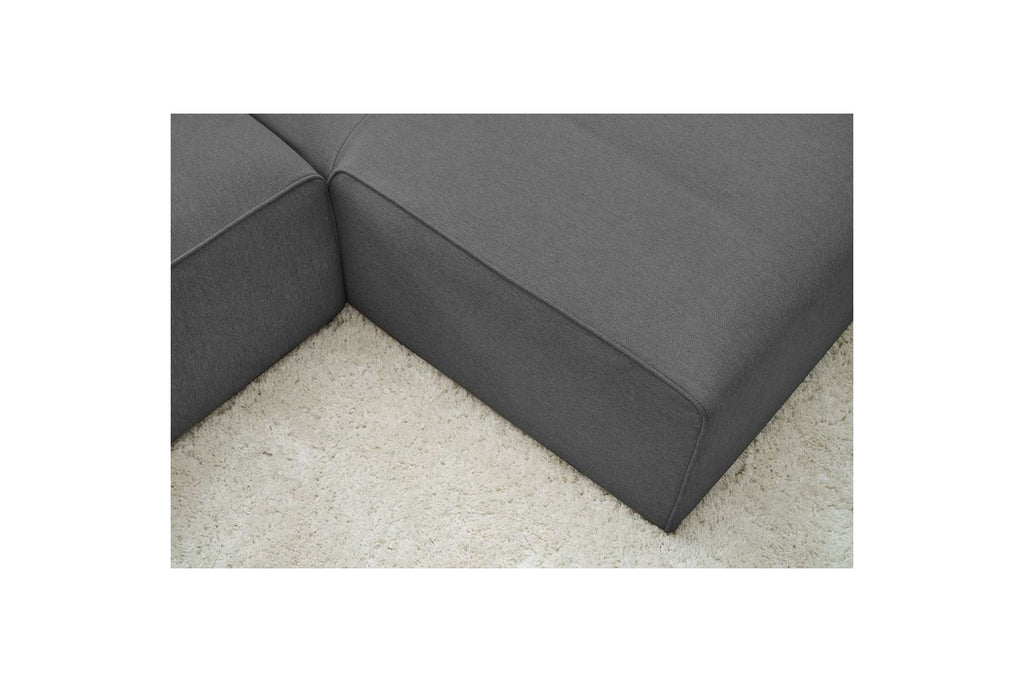 Canapé d'angle fixe MEGEVE tissu lisse - Angle droit - BOBOCHIC - The Bradery