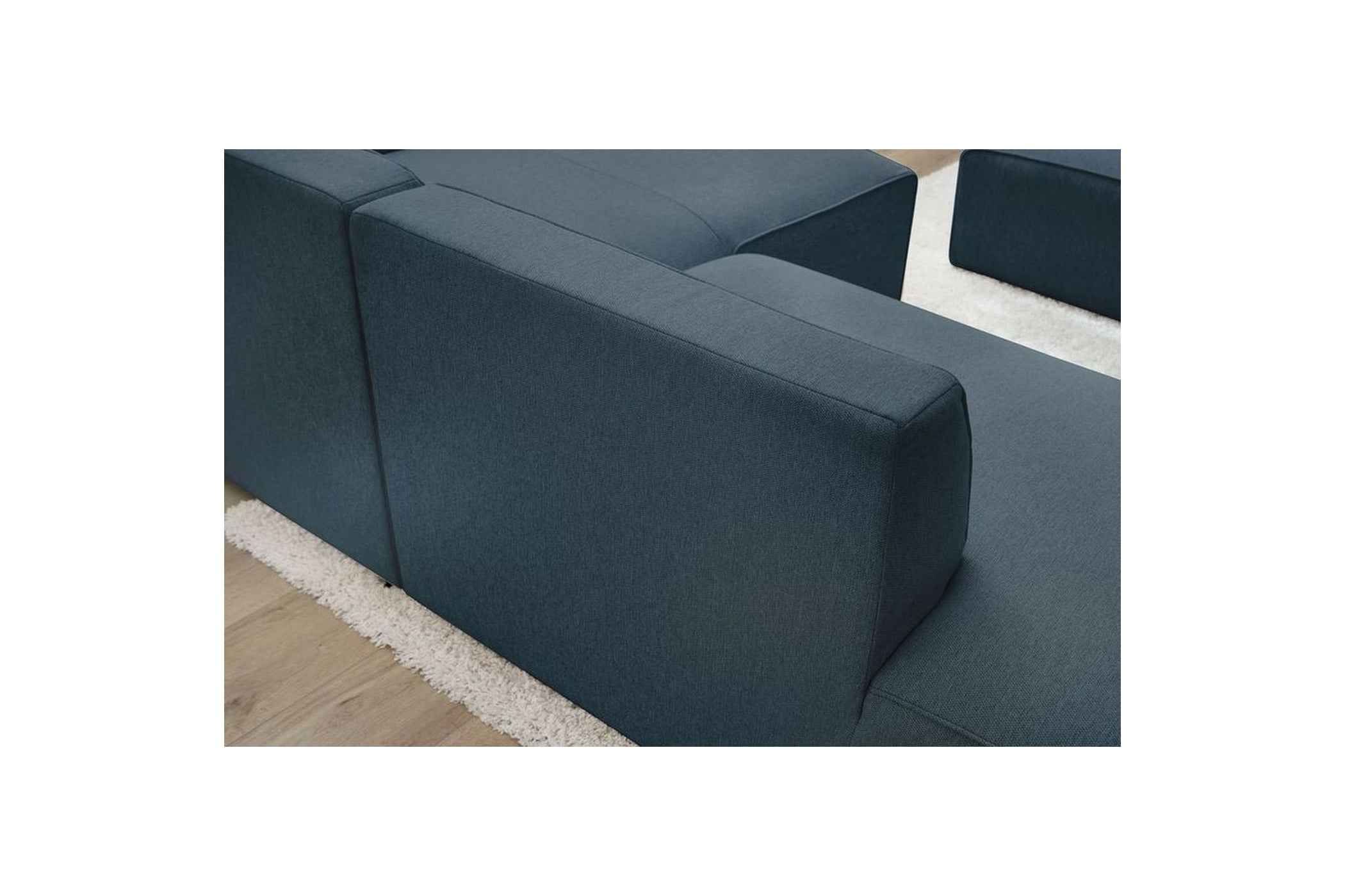 Canapé d'angle fixe MEGEVE tissu lisse - Angle droit - BOBOCHIC - The Bradery