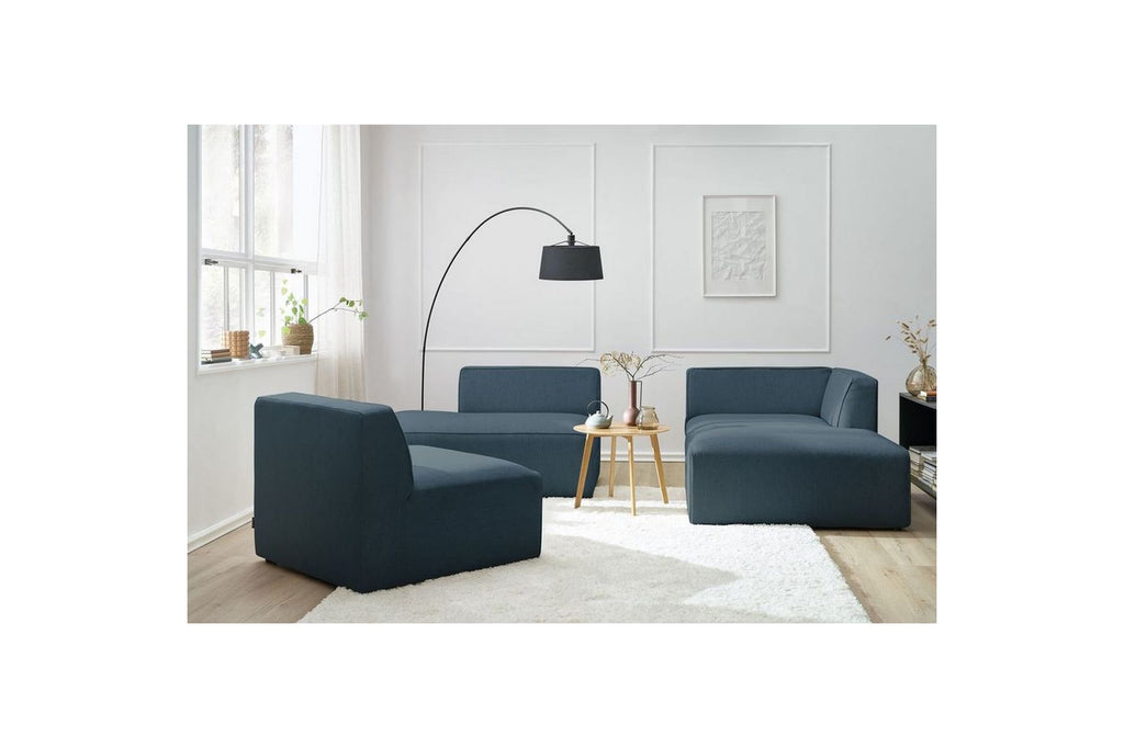 Canapé d'angle fixe MEGEVE tissu lisse - Angle droit - BOBOCHIC - The Bradery