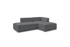 Canapé d'angle fixe MEGEVE tissu lisse - Angle droit - BOBOCHIC - The Bradery