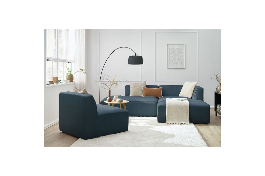 Canapé d'angle fixe MEGEVE tissu lisse - Angle droit - BOBOCHIC - The Bradery
