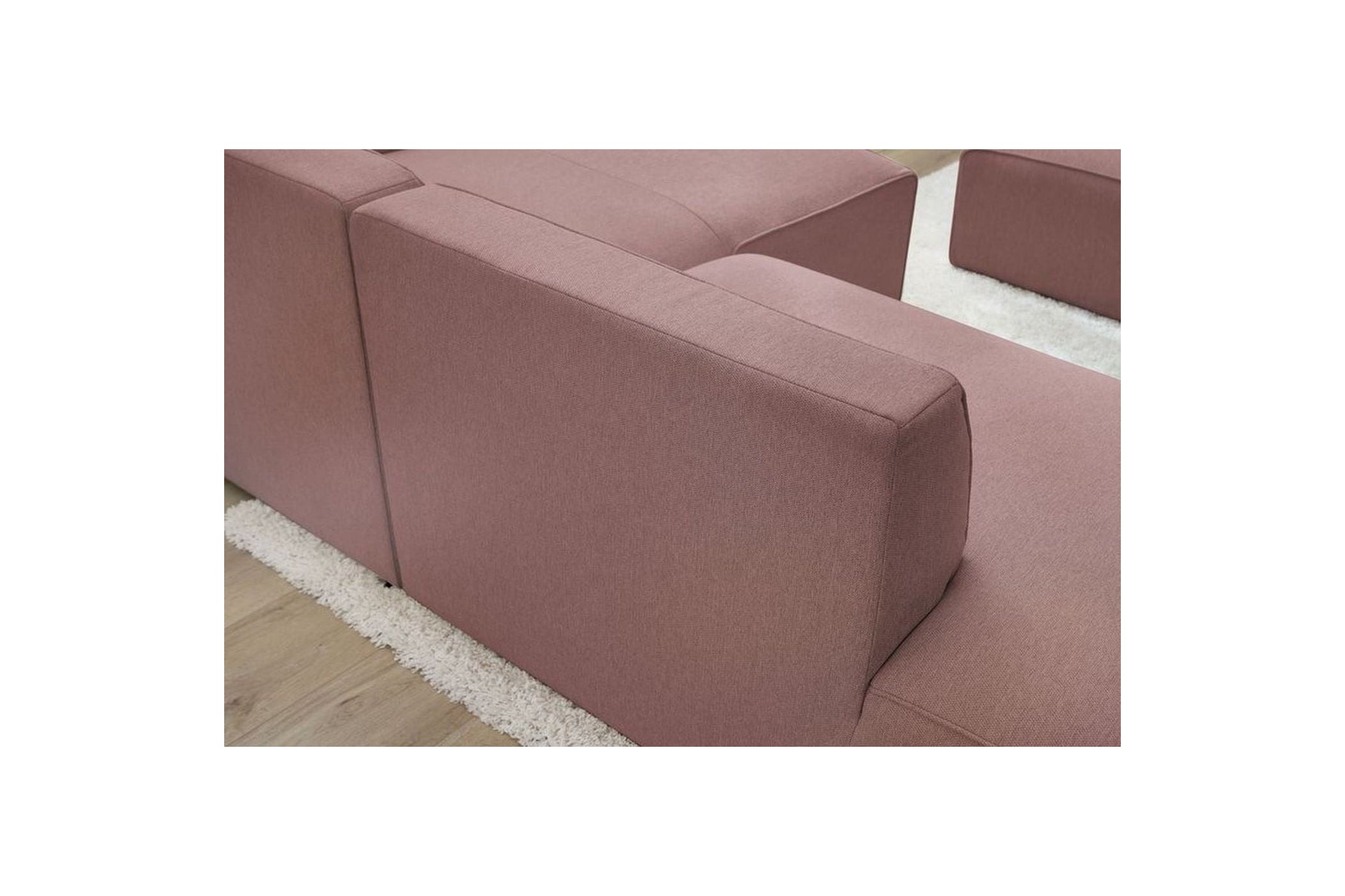 Canapé d'angle fixe MEGEVE tissu lisse - Angle droit - BOBOCHIC - The Bradery