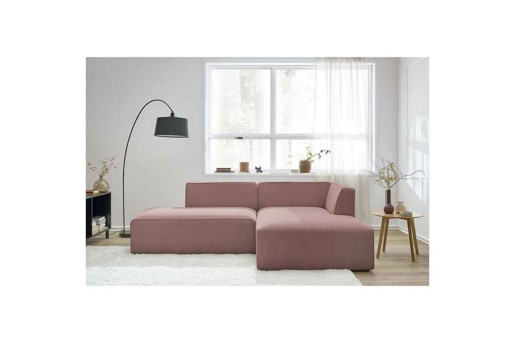 Canapé d'angle fixe MEGEVE tissu lisse - Angle droit - BOBOCHIC - The Bradery