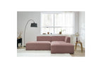 Canapé d'angle fixe MEGEVE tissu lisse - Angle droit - BOBOCHIC - The Bradery