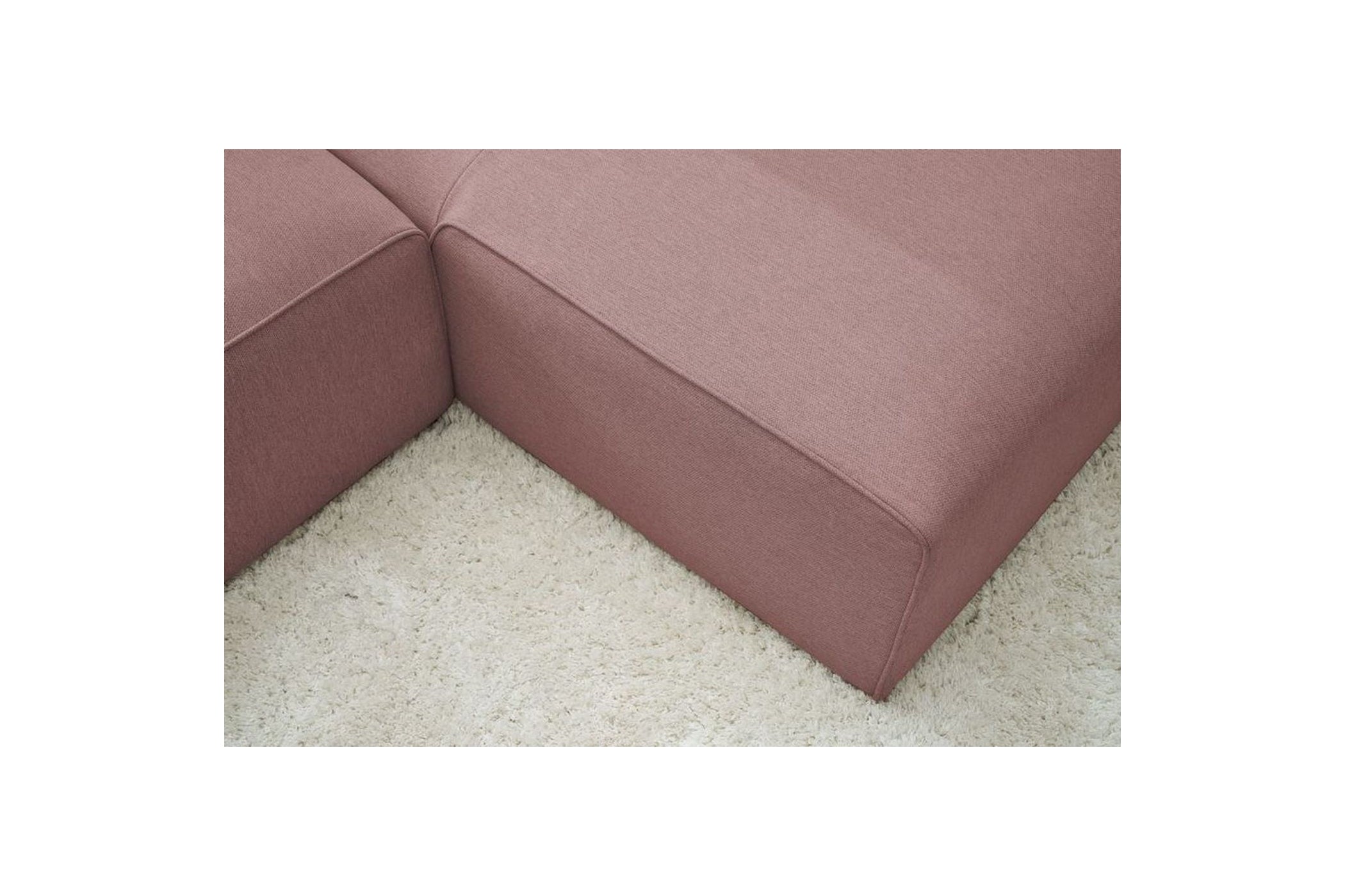 Canapé d'angle fixe MEGEVE tissu lisse - Angle droit - BOBOCHIC - The Bradery
