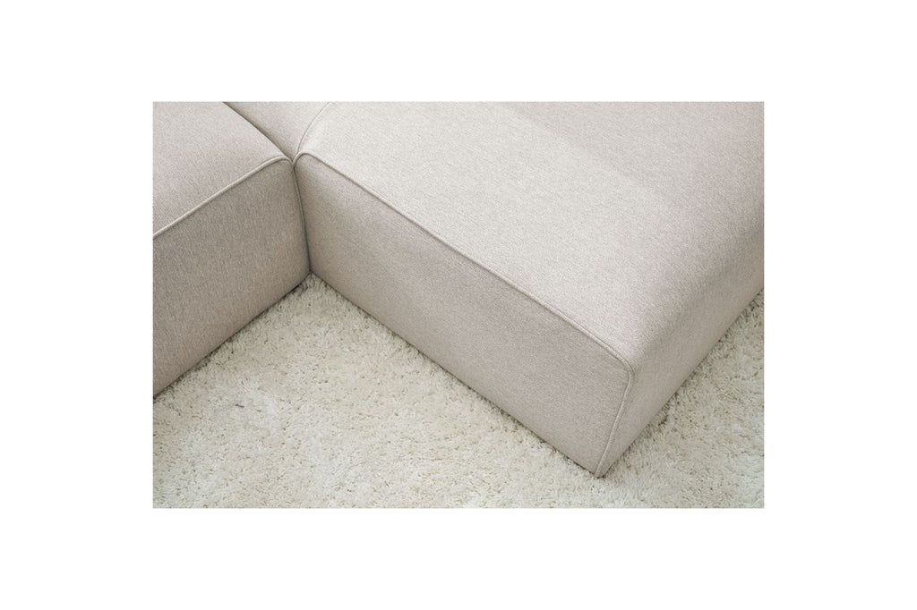 Canapé d'angle fixe MEGEVE tissu lisse - Angle droit - BOBOCHIC - The Bradery