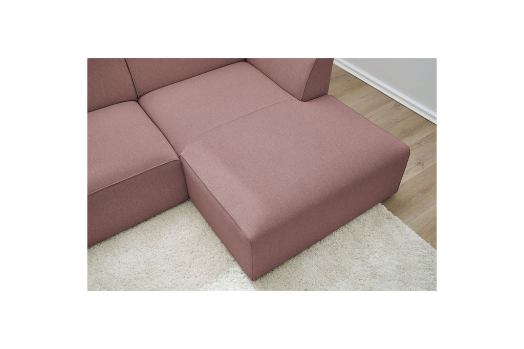 Canapé d'angle fixe MEGEVE tissu lisse - Angle droit - BOBOCHIC - The Bradery