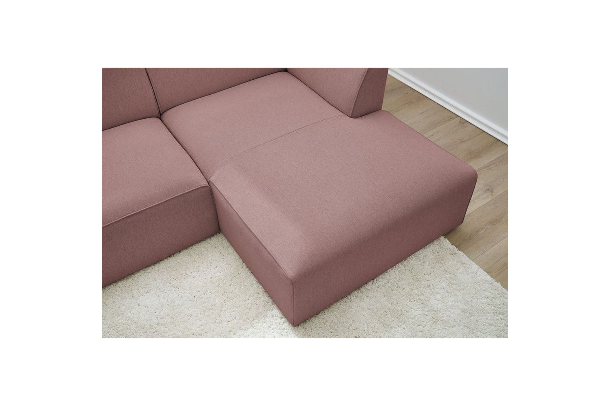Canapé d'angle fixe MEGEVE tissu lisse - Angle droit - BOBOCHIC - The Bradery