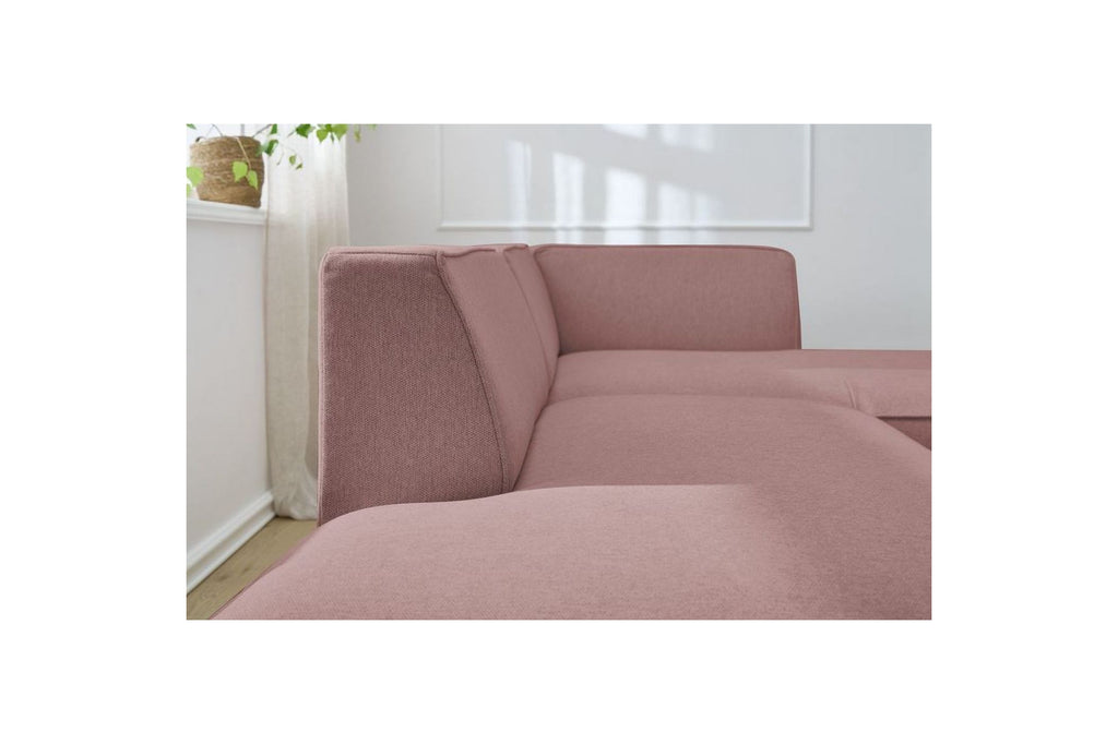 Canapé d'angle fixe MEGEVE tissu lisse - Angle droit - BOBOCHIC - The Bradery