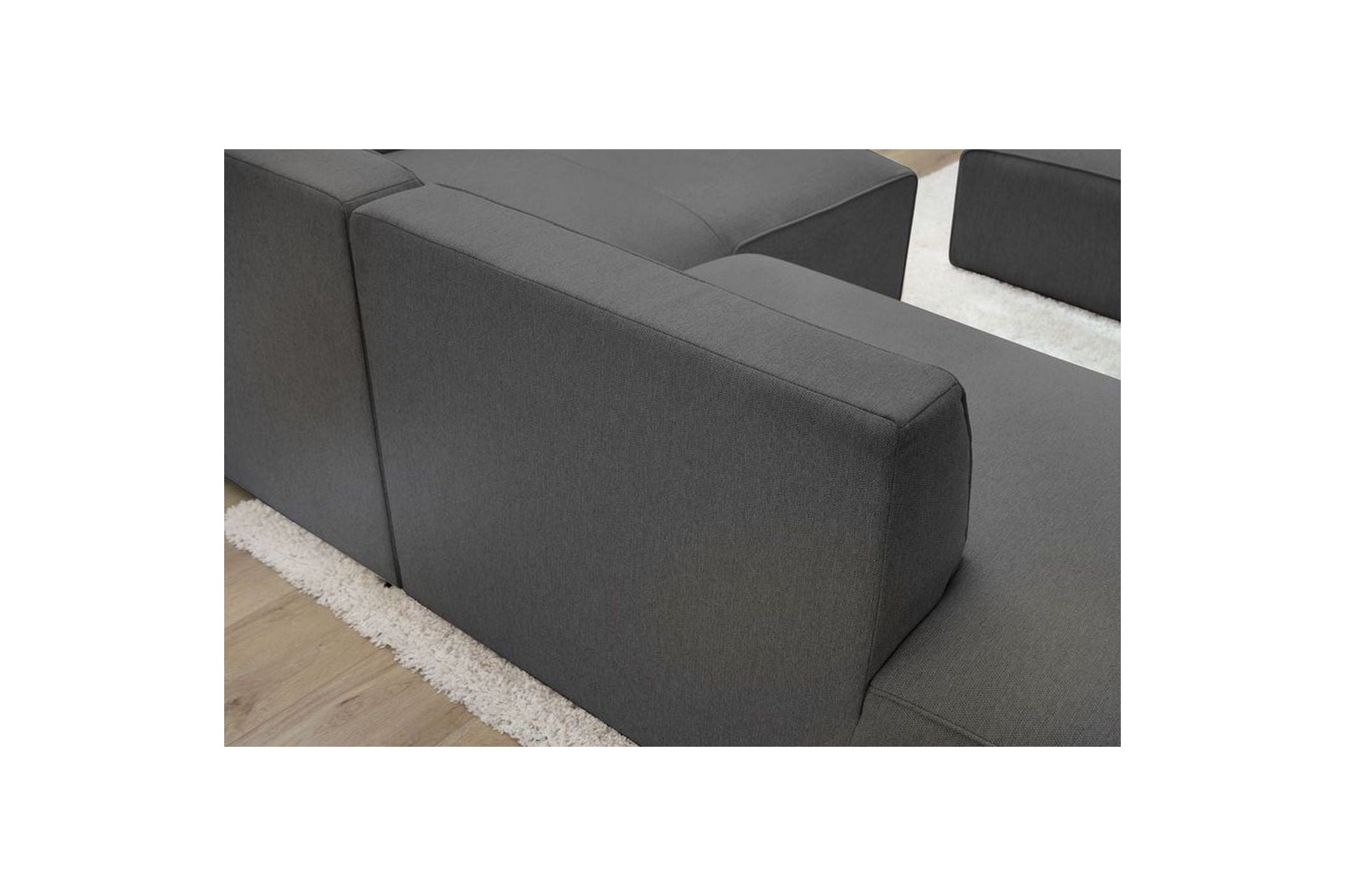 Canapé d'angle fixe MEGEVE tissu lisse - Angle droit - BOBOCHIC - The Bradery