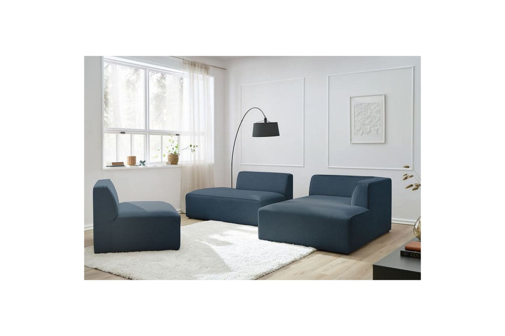 Canapé d'angle fixe MEGEVE tissu lisse - Angle droit - BOBOCHIC - The Bradery