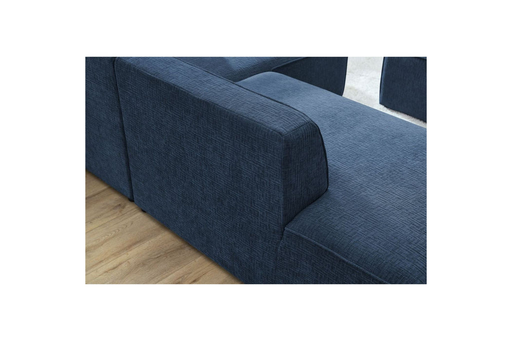 MEGEVE fixed corner sofa in textured fabric - Right-hand corner - BOBOCHIC - The Bradery