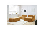 Canapé d'angle fixe modulable MEGEVE tissu texturé avec pouf - Angle droit - BOBOCHIC - The Bradery