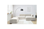 Canapé d'angle fixe modulable MEGEVE tissu texturé avec pouf - Angle droit - BOBOCHIC - The Bradery