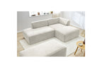 Canapé d'angle fixe modulable MEGEVE tissu texturé avec pouf - Angle droit - BOBOCHIC - The Bradery