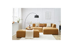 Canapé d'angle fixe modulable MEGEVE tissu texturé avec pouf - Angle droit - BOBOCHIC - The Bradery