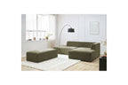 Canapé d'angle fixe modulable MEGEVE tissu texturé avec pouf - Angle droit - BOBOCHIC - The Bradery