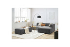 Canapé d'angle fixe modulable MEGEVE tissu texturé avec pouf - Angle droit - BOBOCHIC - The Bradery