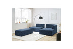 Canapé d'angle fixe modulable MEGEVE tissu texturé avec pouf - Angle droit - BOBOCHIC - The Bradery
